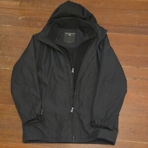 Men's Black Hooded WEATHERPROOF Since 1948 L Winter Jacket